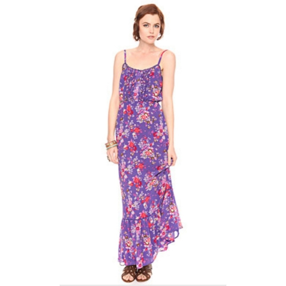 Forever 21 floral purple maxi dress